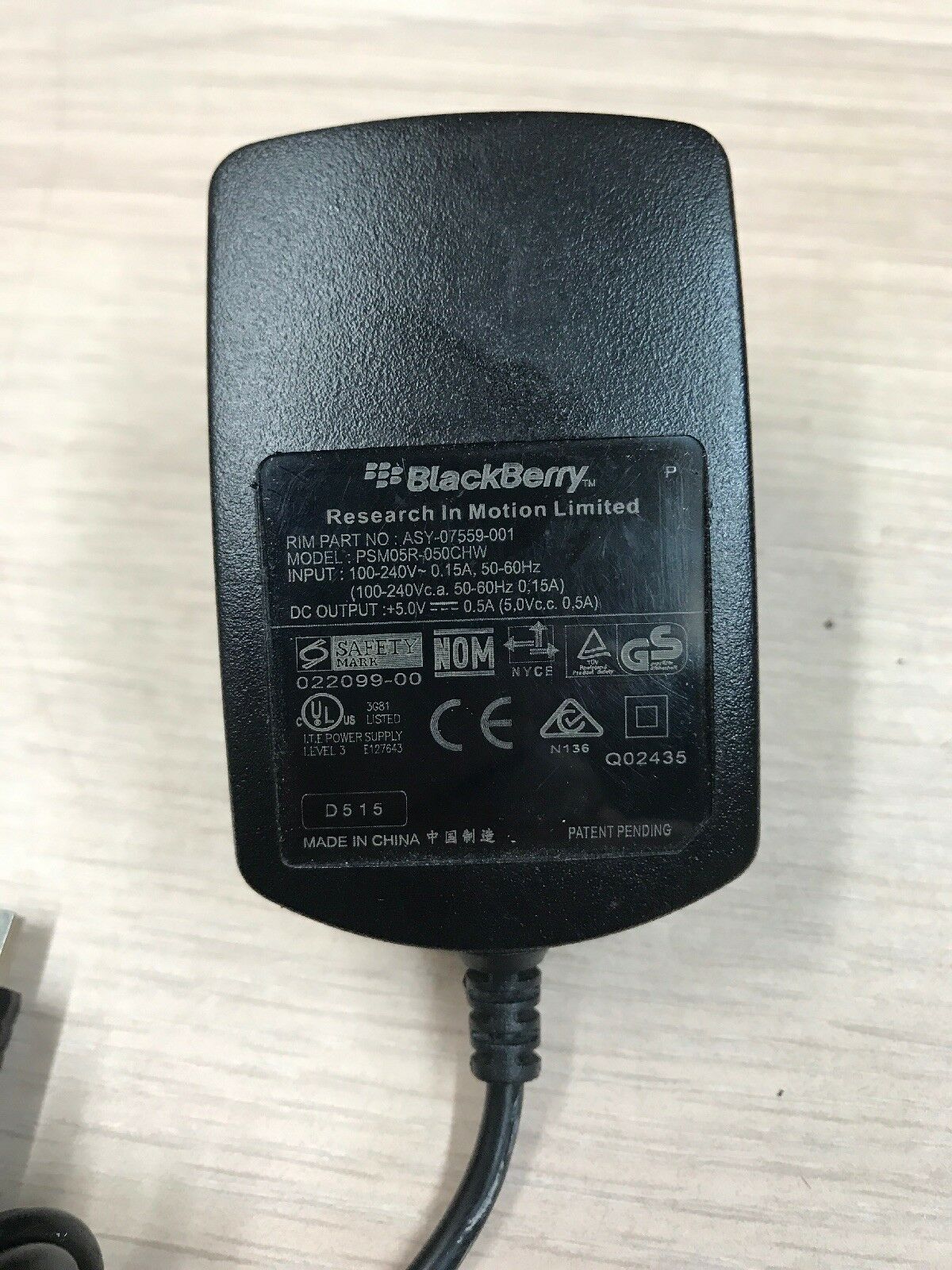 *Brand NEW* Blackberry PSM05R-050CHW 5.0V 0.5A AC DC Adapter Charger Power Supply